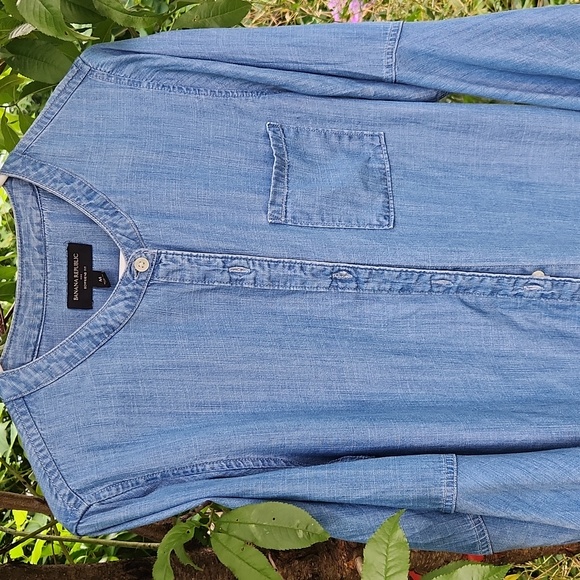 Banana Republic, Jean Cotton Fall, Casual Boyfriend Fit, Button-Up Shirt Flared - Picture 2 of 6